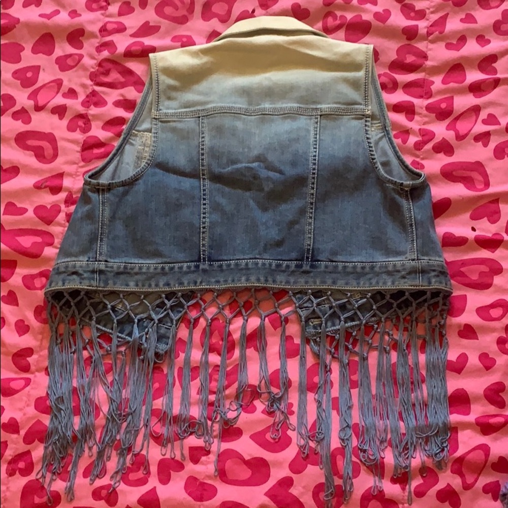 boho, country, hippy denim vest - Picture 4 of 4